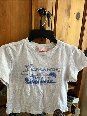 Elvis Presley Light Gray Tee with Blue Graceland Graphic